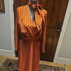 Topshop Orange Asymmetrical Dress